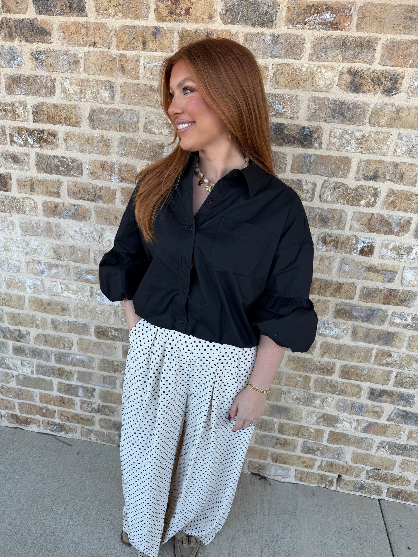PRINTED WIDE LEG PANT