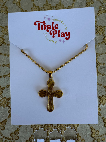 GOLD CROSS NECKLACE