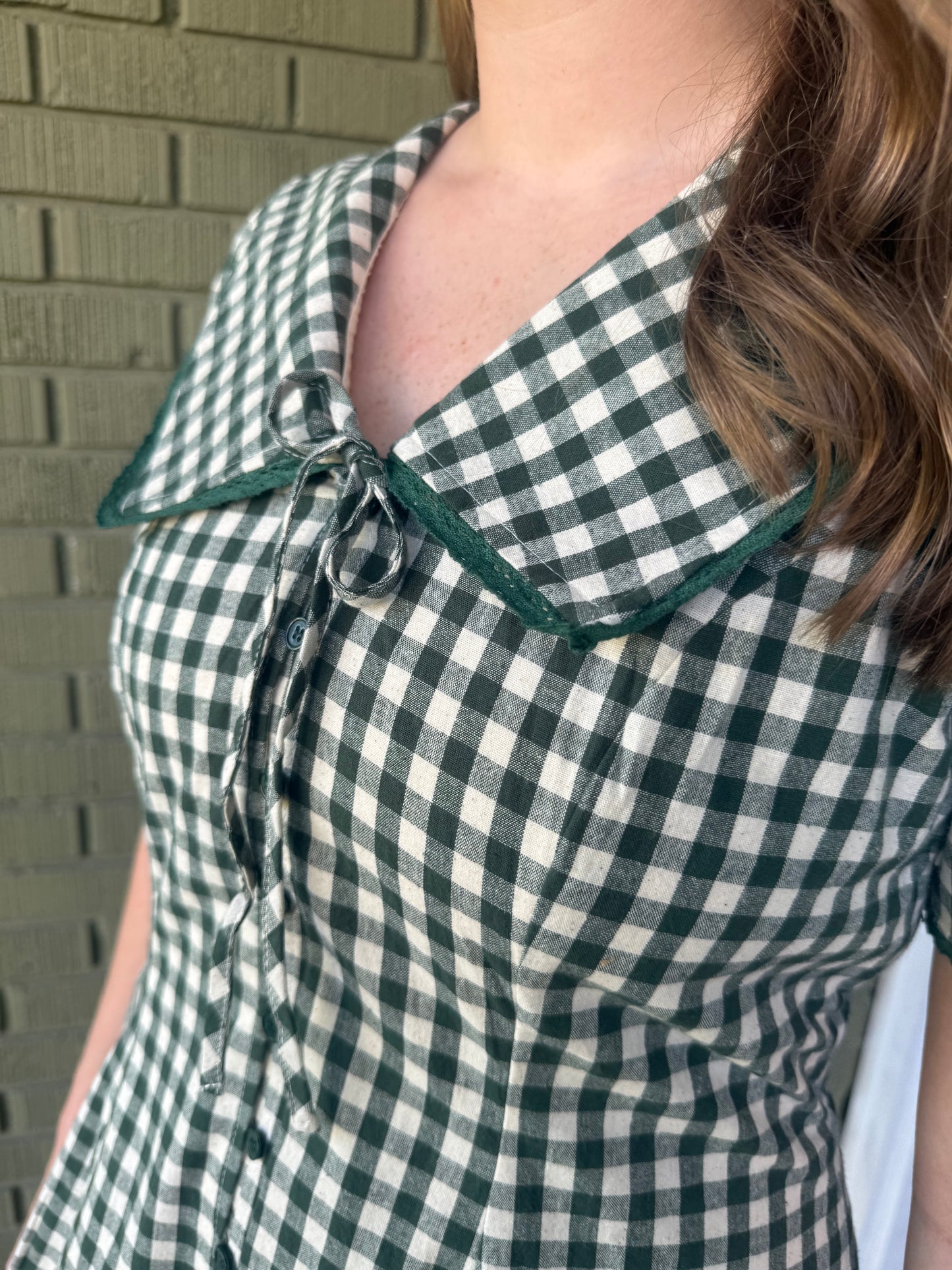 GINGHAM SAILOR COLLAR DRESS