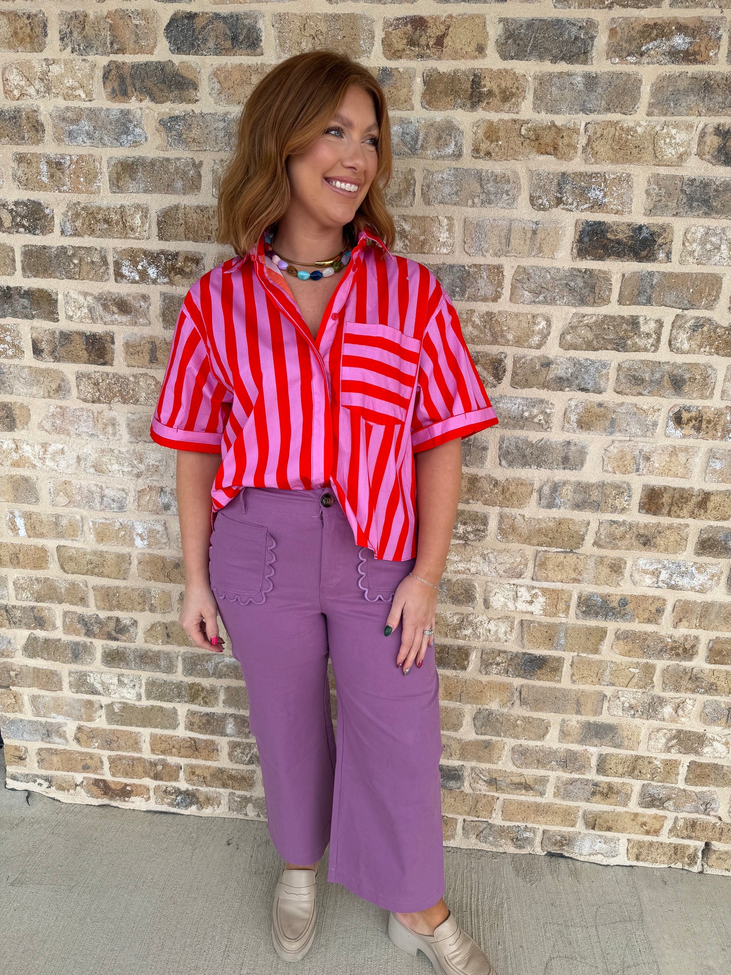 COLLAR NECK BUTTON DOWN SHIRT