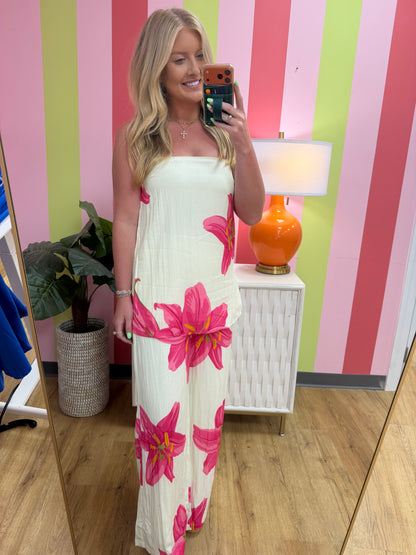 Floral Print Top and Pants Set