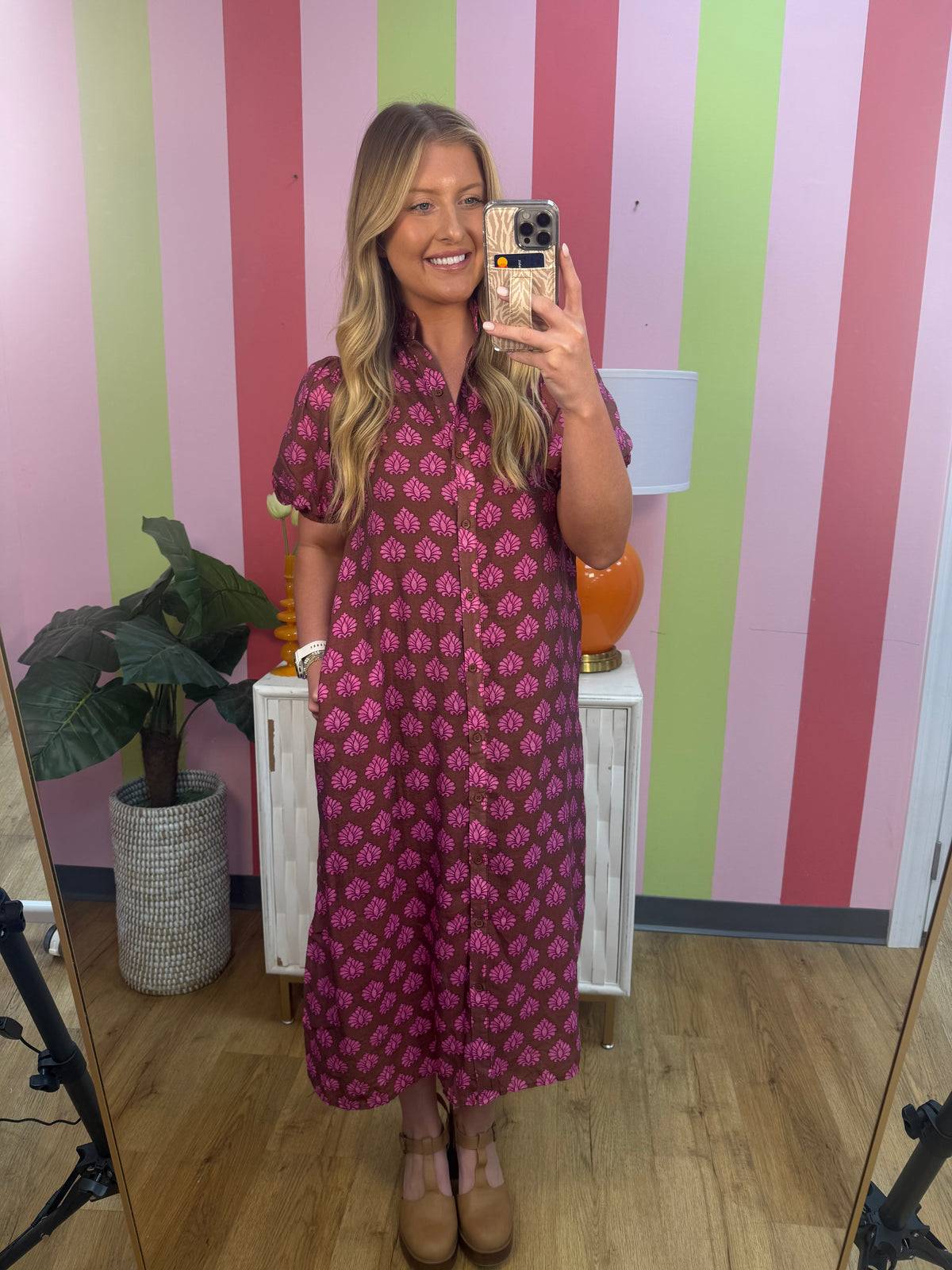 PRINTED MIDI DRESS