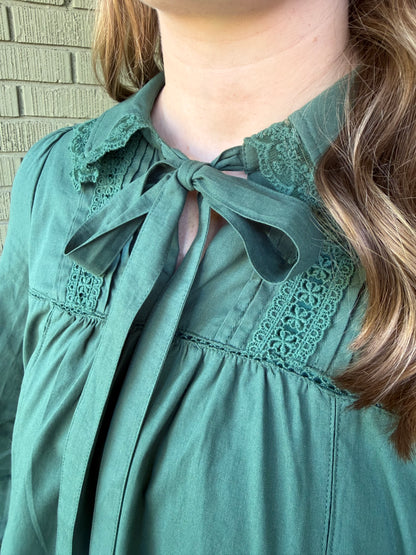 LACE TRIM PETER PAN COLLAR DRESS