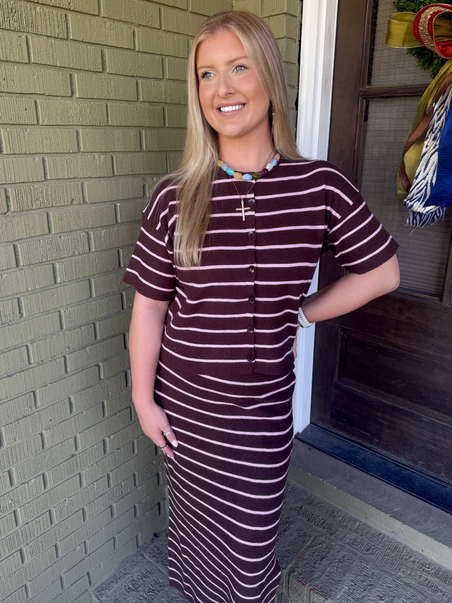 STRIPED SWEATER SET