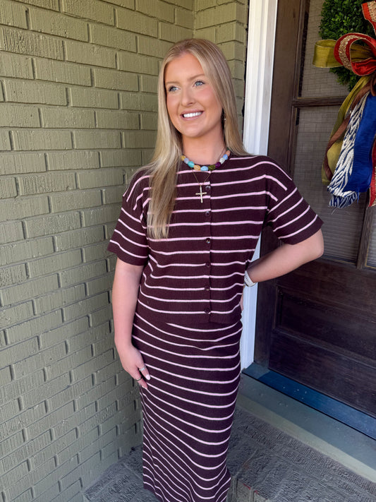 STRIPED SWEATER SET