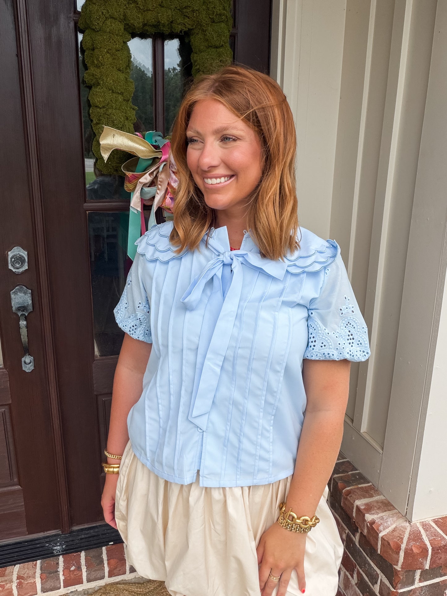 TRIPLE LAYER COLLAR BUTTON DOWN TOP