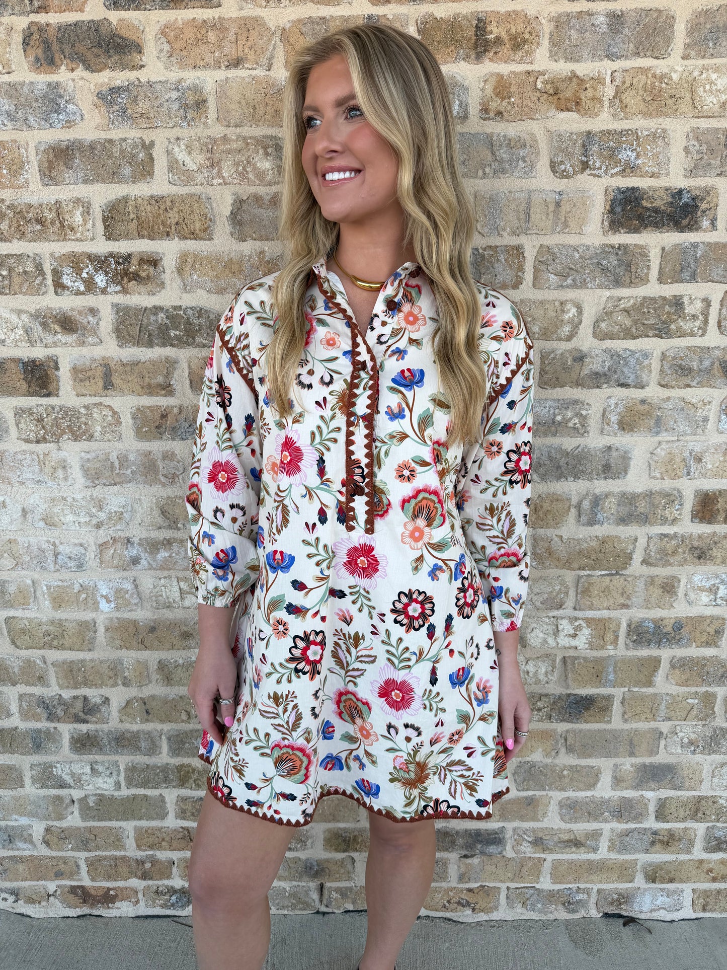 BUTTON DOWN FLORAL DRESS