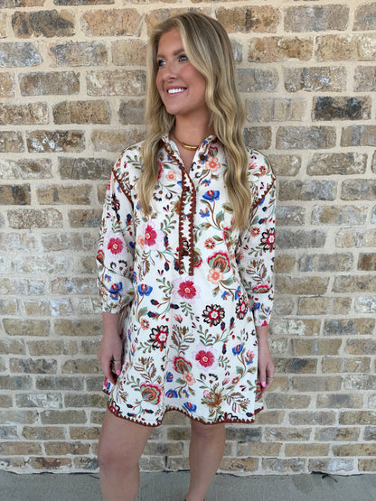 BUTTON DOWN FLORAL DRESS
