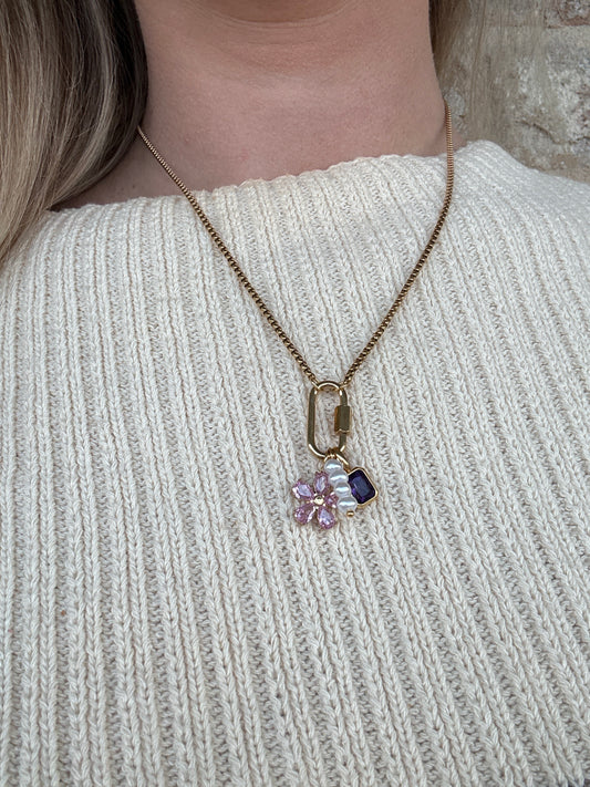 STACKED CHARMED NECKLACE