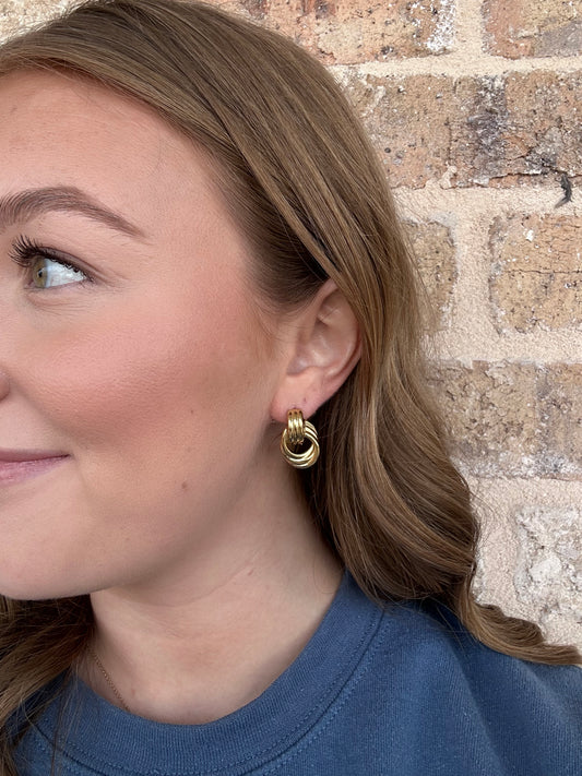 GOLD KNOT STUDS