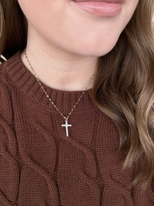 DIAMOND CROSS NECKLACE