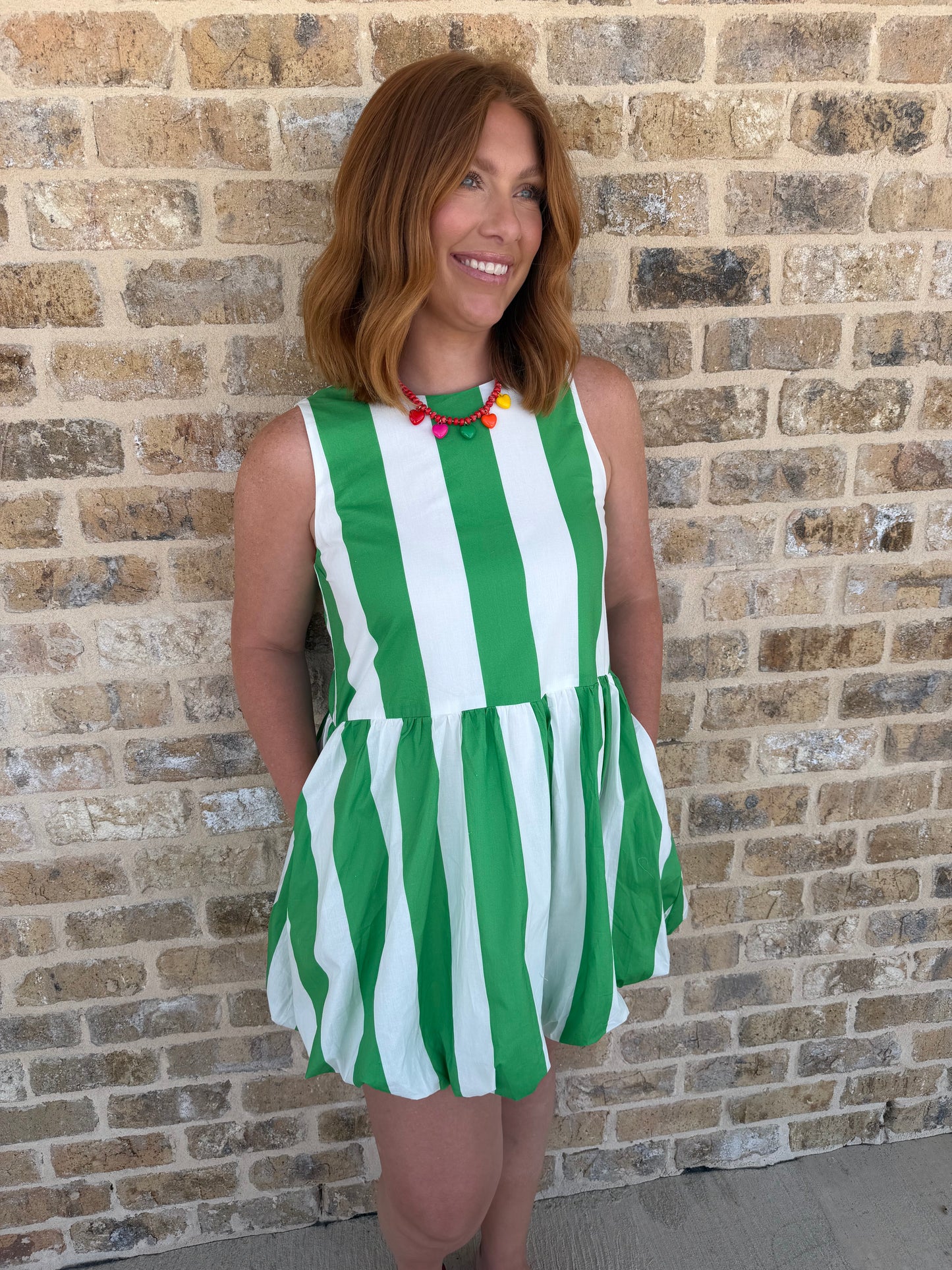STRIPE DROP WAIST DRESS