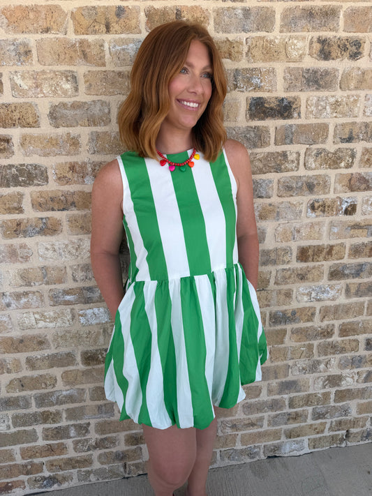STRIPE DROP WAIST DRESS