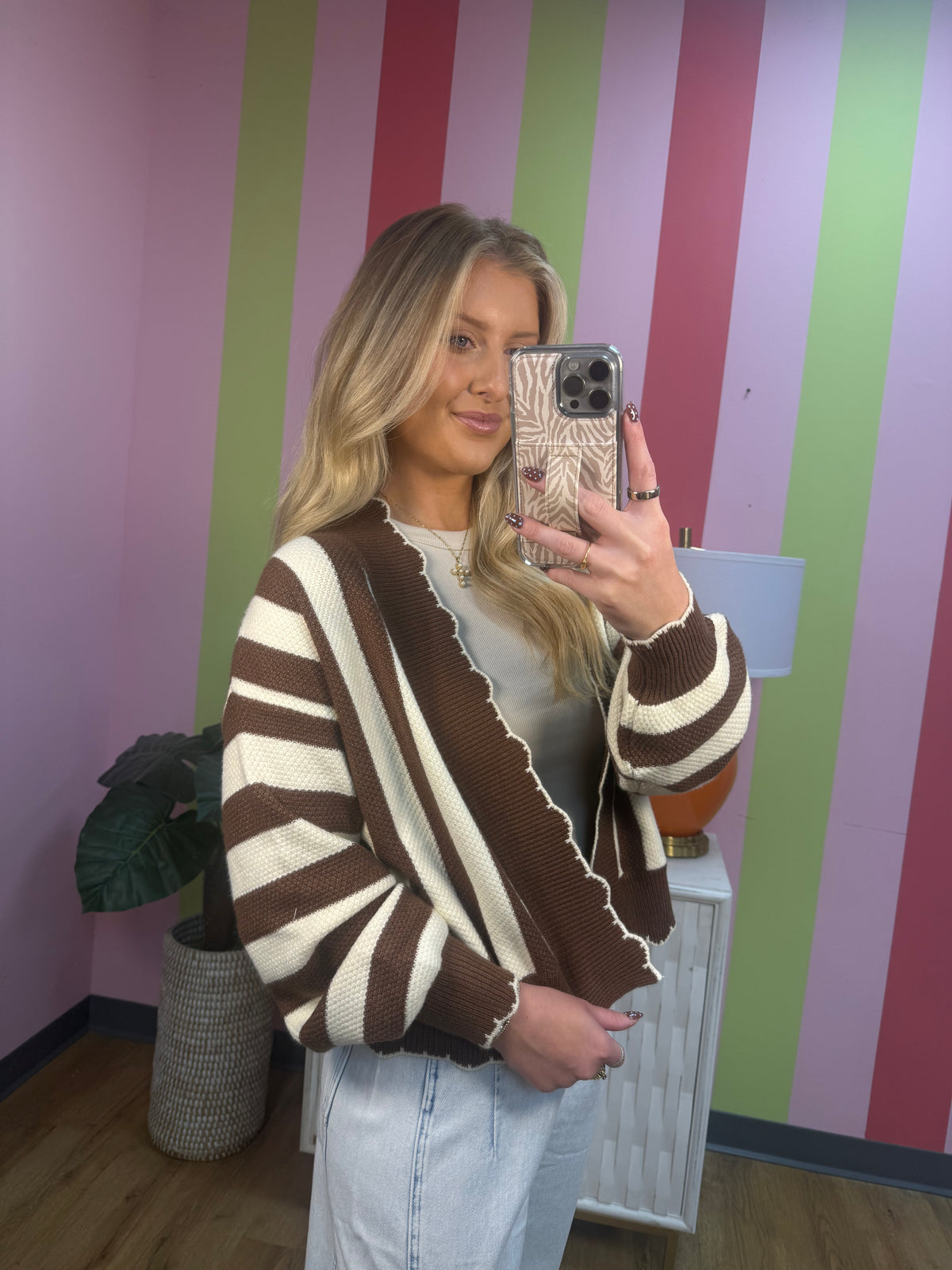 TEXTURE STRIPE CARDIGAN