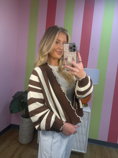 TEXTURE STRIPE CARDIGAN