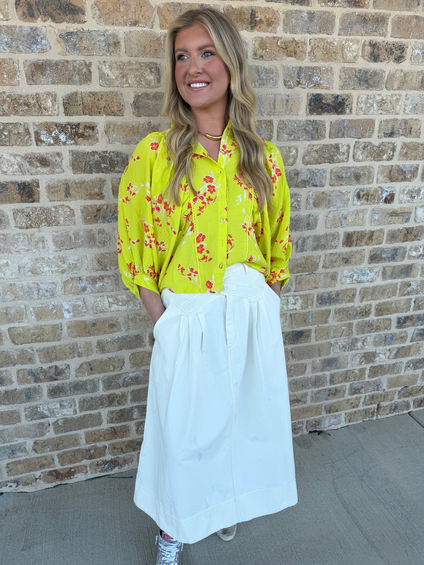 FLORAL DOLMAN SLEEVE TOP