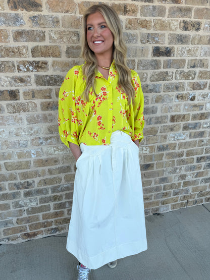 FLORAL DOLMAN SLEEVE TOP