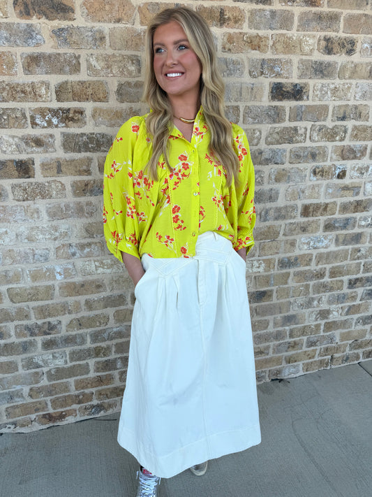 FLORAL DOLMAN SLEEVE TOP