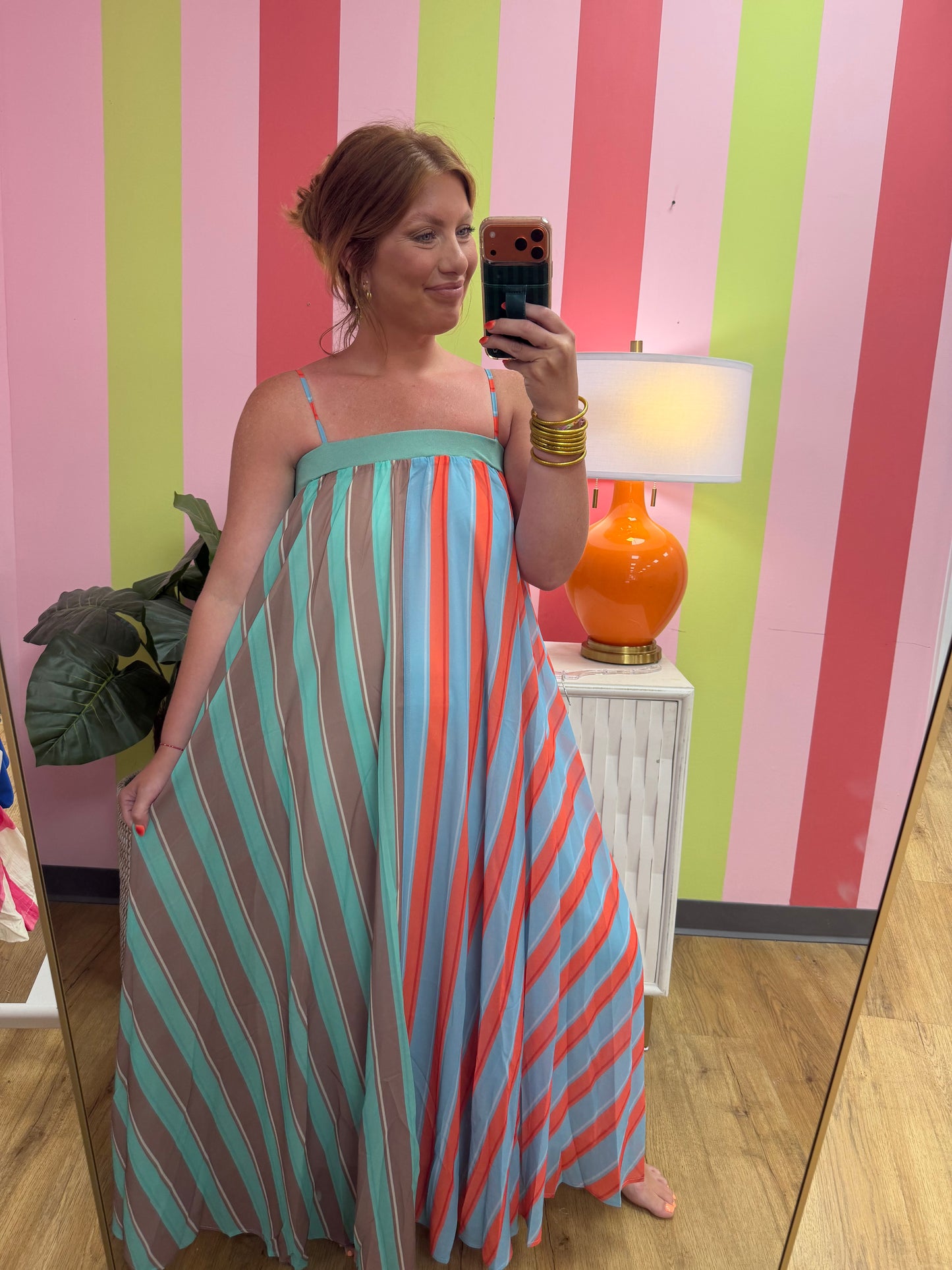 Serafina Striped Maxi Dress