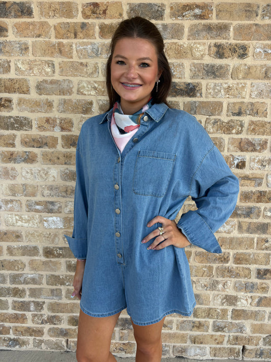 DENIM ROMPER