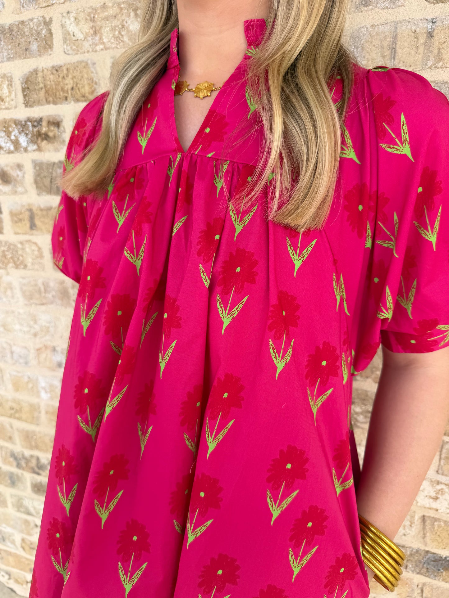 FLORAL PRINT SHORT SLEEVE DRESS