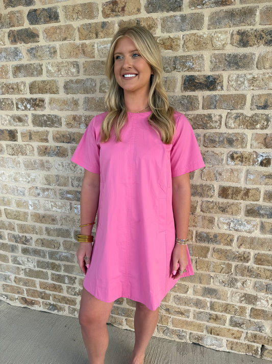 TUNIC MINI DRESS WITH TUCKED DETAIL AT BACK