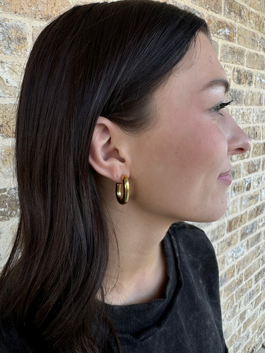 OVAL HOOP EARRINGS