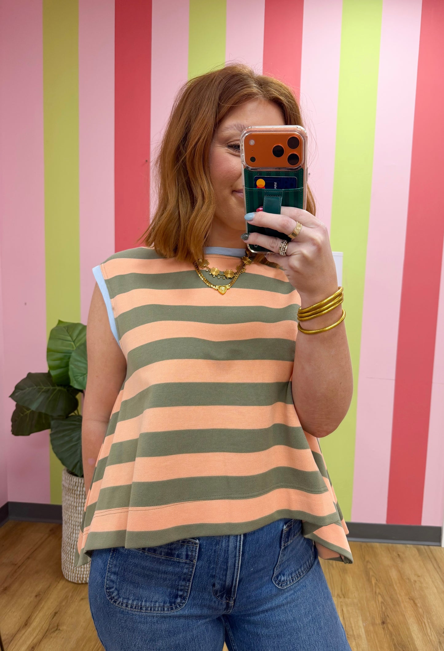 STRIPED SLEEVELESS TOP