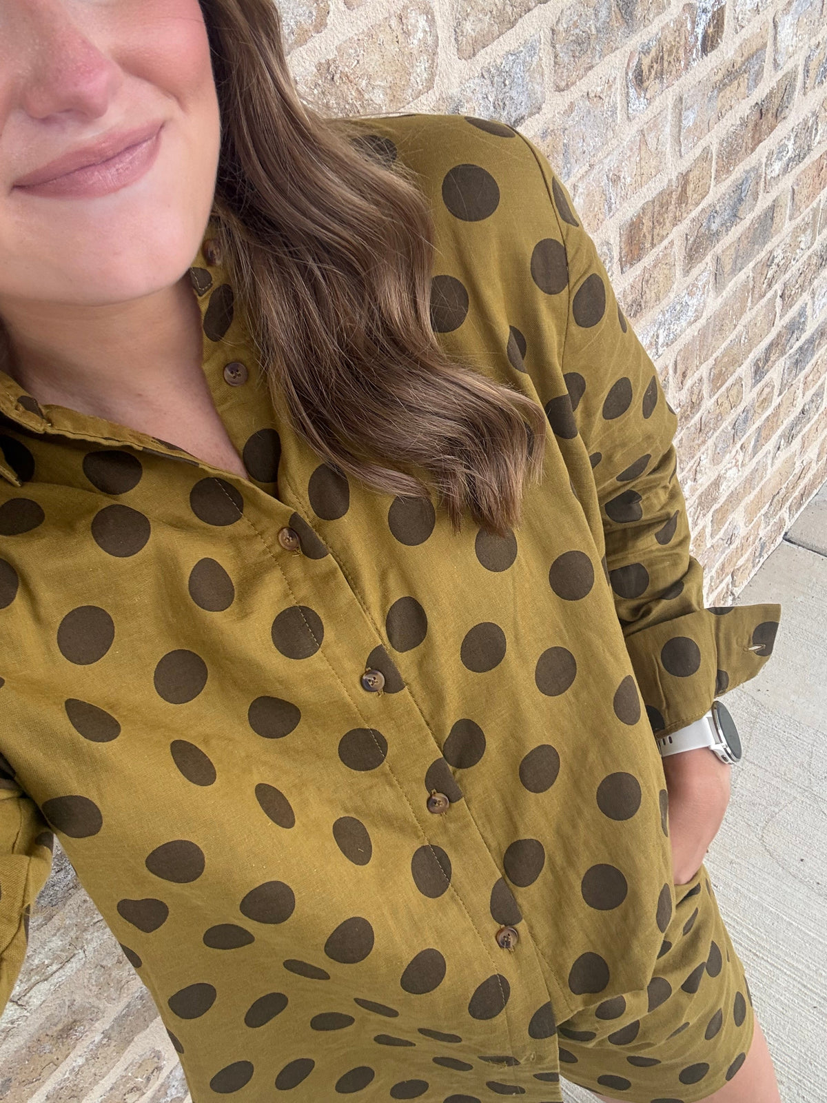 POLKA DOT BUTTON DOWN SHORTS SET