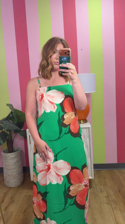 BOLD FLORAL CAMI MAXI DRESS