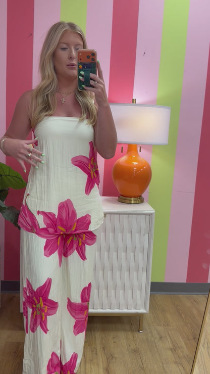 Floral Print Top and Pants Set