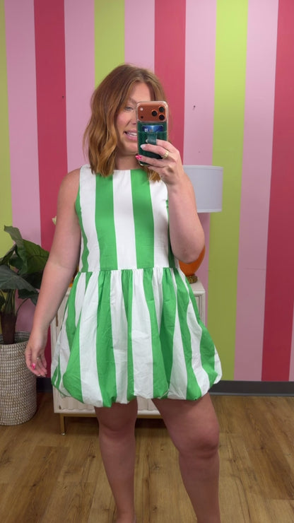STRIPE DROP WAIST DRESS